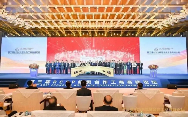 第三届RCEP经贸合作工商高峰论坛在南宁举行 洪玛奈 高云龙 刘宁 高金洪等致辞 QY千亿集团董事会主席张荣华出席高峰论坛